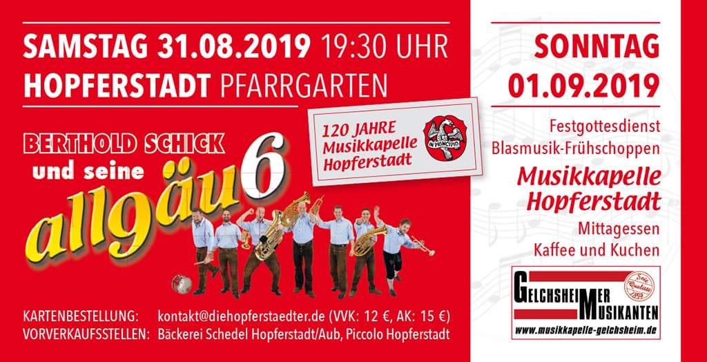 120 Jahre Musikkapelle Hopferstadt – Blasmusik vom Feinsten